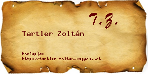 Tartler Zoltán névjegykártya